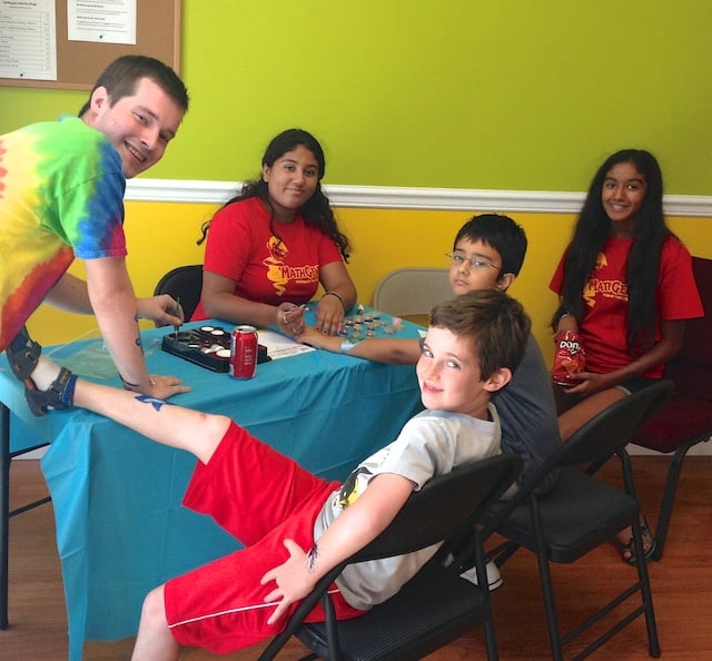 Students getting the face painting